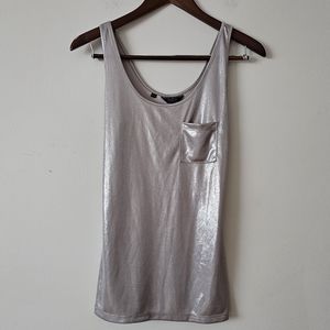 Guess metallic Shimmer Pocket tank top